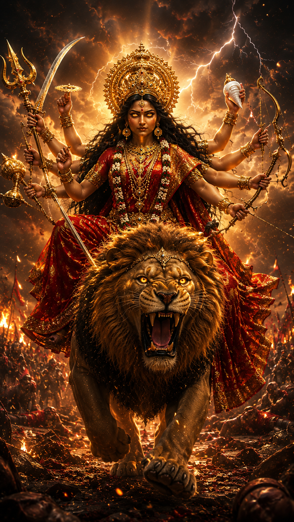 Goddess Durga mystical Hindu Devi wallpaper in ultra HD
