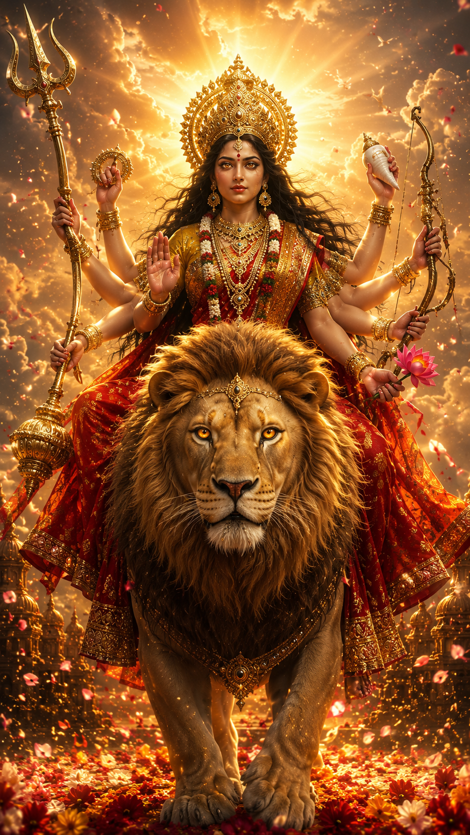 Goddess Jagaddhatri mystical Hindu Devi wallpaper in ultra HD
