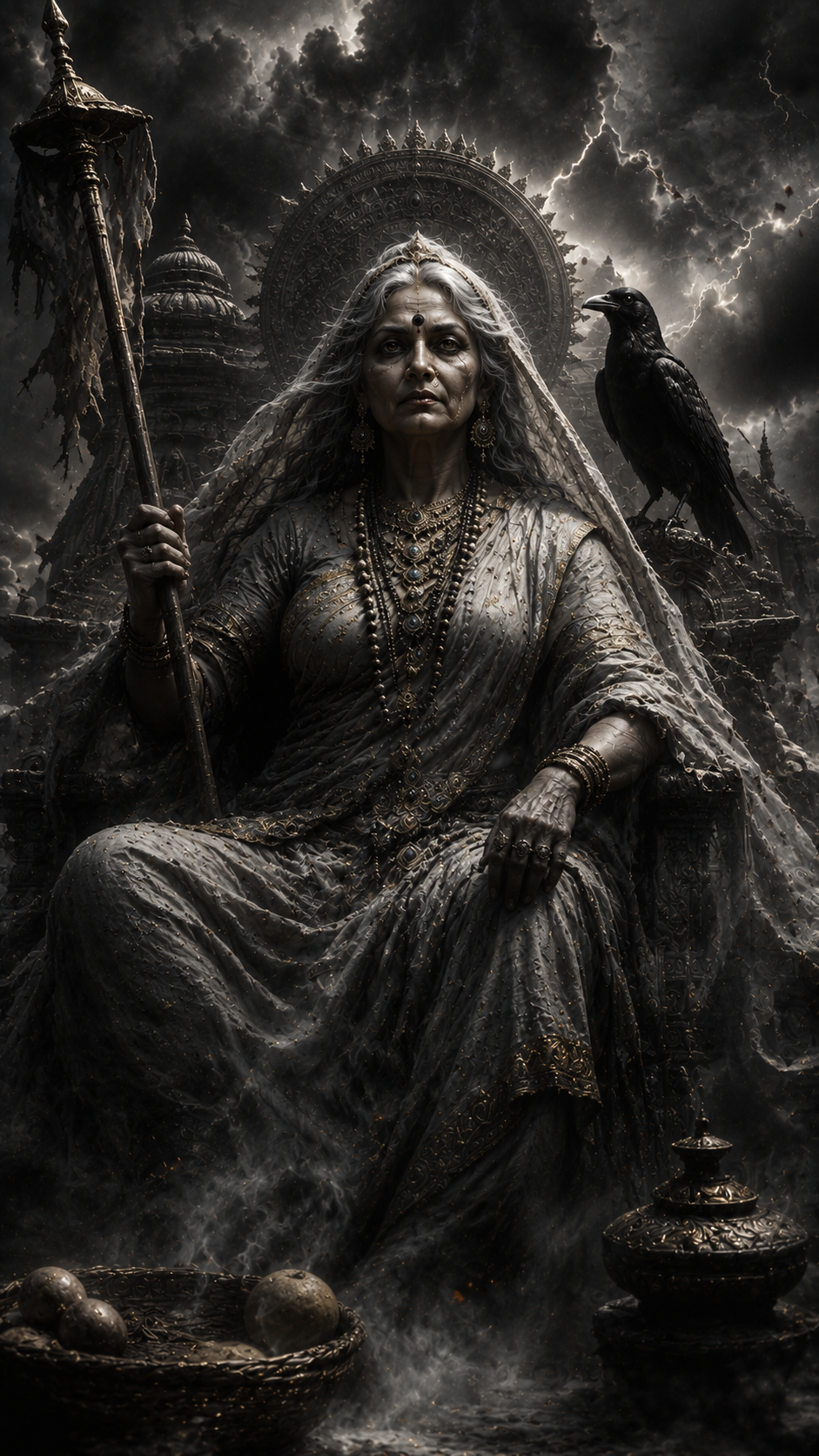 Goddess Dhumavati mystical Hindu Devi wallpaper in ultra HD