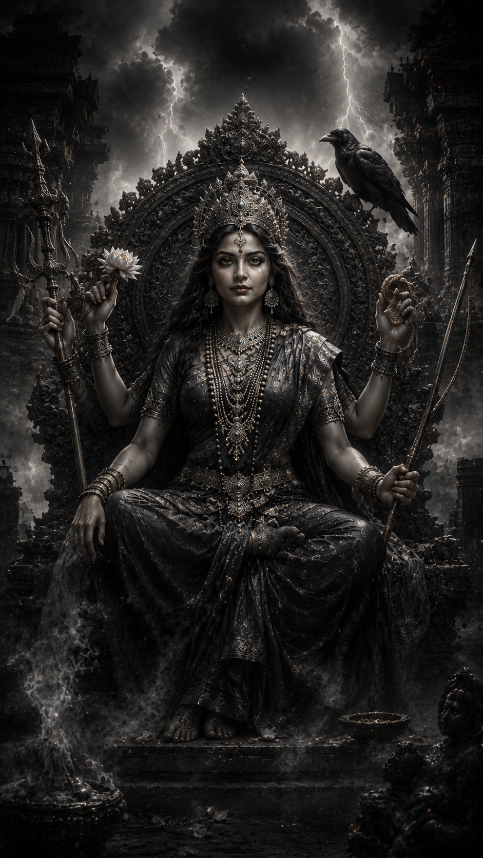 Goddess Tripura Sundari divine cinematic wallpaper 8K